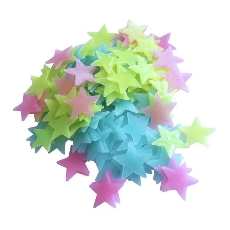 3D Stars Glow In The Dark Wall Stickers Luminous Fluorescent Wall Stickers For Kids Baby Room Bedroom Ceiling Home Decor