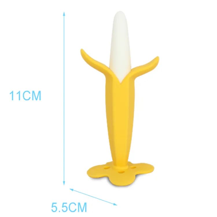 Baby Banana Teether Soothing Pain Relief Soft Baby Teething Toys Baby Toy Banana Molar Tooth Toothbrush Chew Baby Silicone Gum