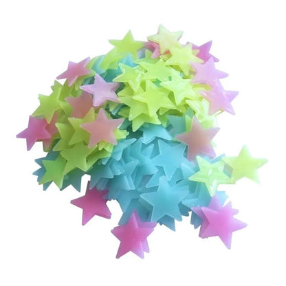 3D Stars Glow In The Dark Wall Stickers Luminous Fluorescent Wall Stickers For Kids Baby Room Bedroom Ceiling Home Decor