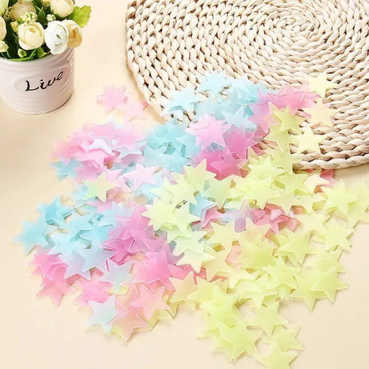 3D Stars Glow In The Dark Wall Stickers Luminous Fluorescent Wall Stickers For Kids Baby Room Bedroom Ceiling Home Decor